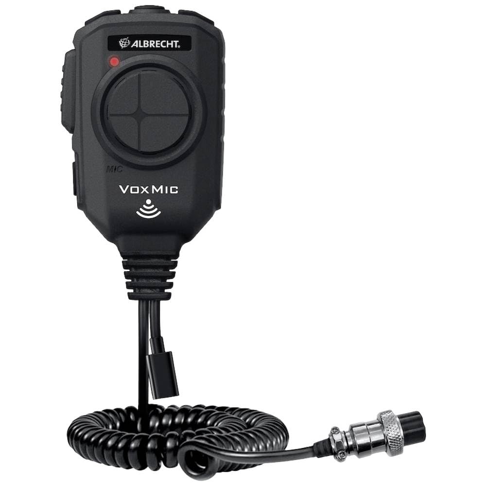 Albrecht VOX 42120 - Microfono a 4 poli, versione 1, con ANC, adatto per diverse radio CB, per la comunicazione a mani libere