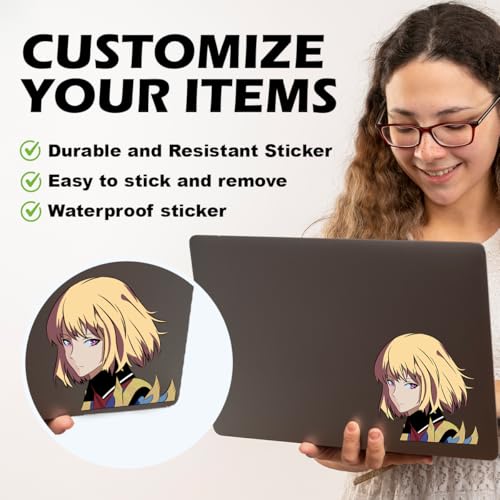 Image of Solo Leveling Peeker Anime Manga Decal Water Resistant Sticker Indoor Use Ideal for Laptop Window (Cha Hae-in 2)