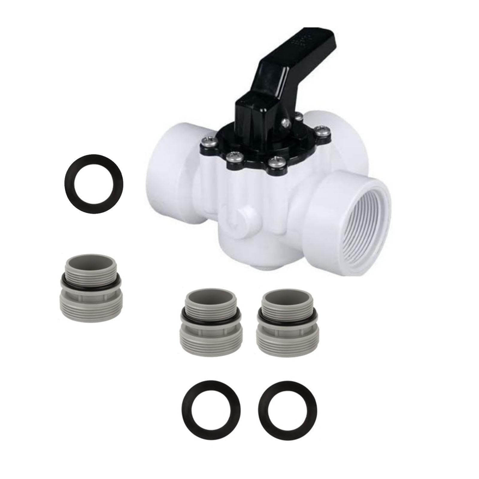 Vanne de dérivation 3 voies, adaptateur 32mm, robuste, professionnel 4517, 1.5 pouces, remplacement pour environ Groud, piscine, étang de jardin, Blanc