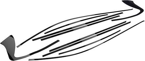 Miniatura 8 de x xotic tech Kit de revestimiento de vinilo opaco cromado precortado para ventana compatible con Q50 Q50S Sedan 2014-2023 (negro brillante)