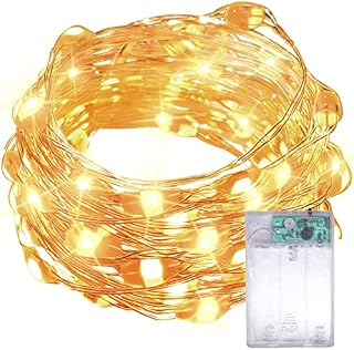 FANSIR Fairy String Lights, 10.8 ft 30 LED Copper Wire Lights Battery Operated, 2 Mode Outdoor/Indoor Waterproof Twinkle Lights Christmas Decorations for Bedroom Party Wedding (Warm White)