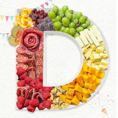 ZIJRXQ 12inch Cardboard Letter Fillable Shaped Decorative Box for Charcuterie(D)