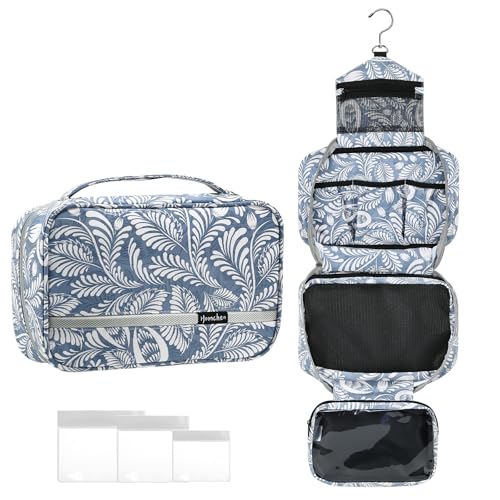 homchen Trousse de toilette à suspendre - Kit de voyage pour homme et femme, Trousse de toilette de grande capacité améliorée avec 4 compartiments, Trousse de maquillage pliable de taille compacte