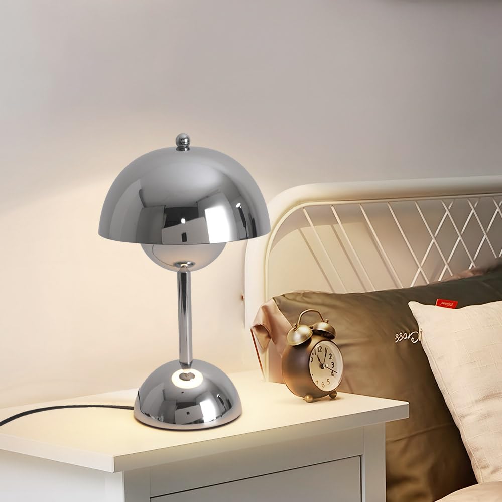 Lampada da tavolo a 3 vie dimmabile a LED con tocco, lampada a fiori, lampada da tavolo per lavoro e studio per le camere da letto, caffè, ufficio, (Lampada G45, 3000K, luce calda)