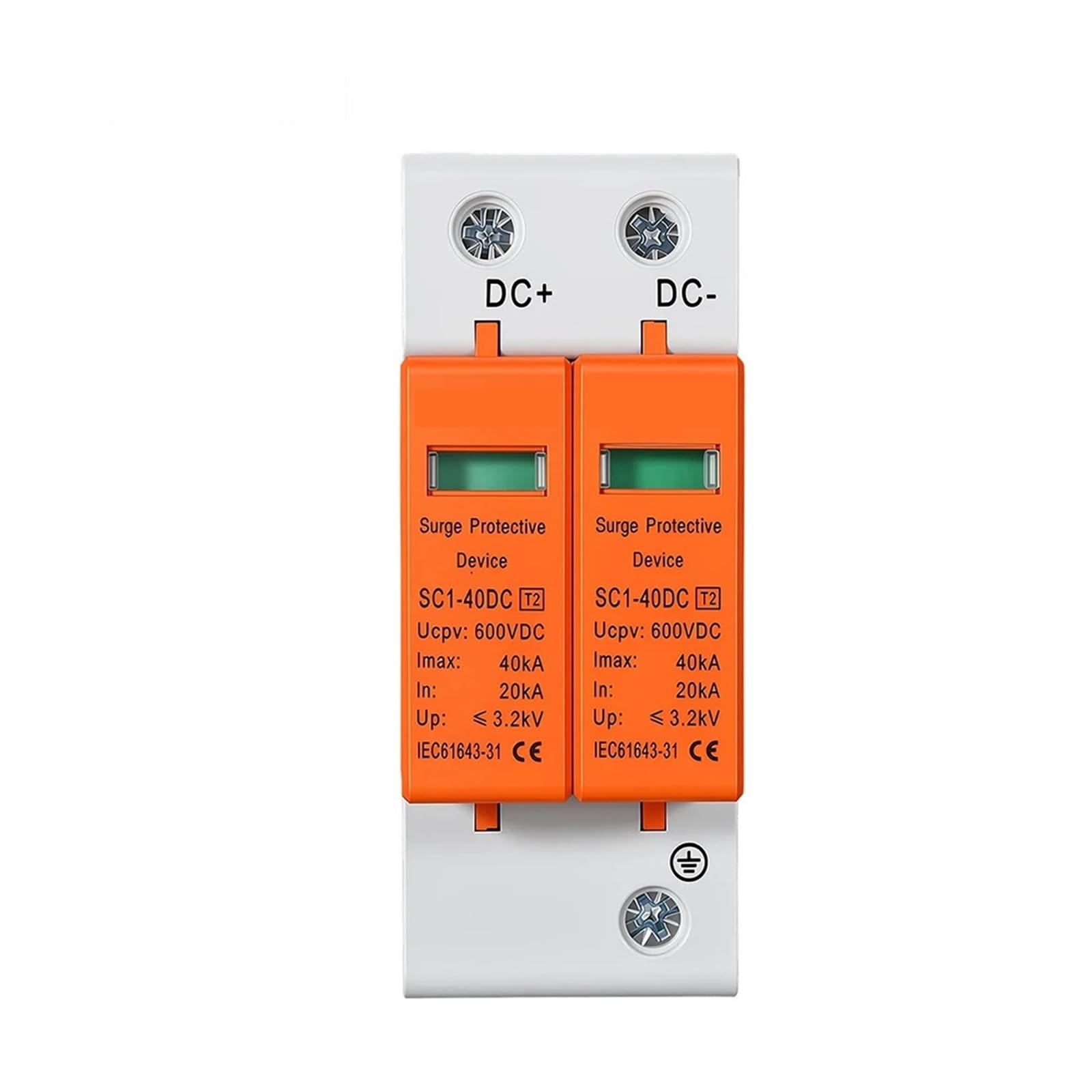 Dispositif de Protection Contre Les surtensions SPD 2P DC, 500V 600V 800V 1000V, parafoudre photovoltaïque for Maison, équipement Basse Tension(1000V)