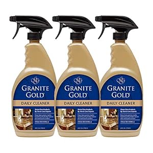 Granite Gold Daily Cleaner Spray Streak-Free Cleaning for Granite, Marble, Travertine, Quartz, Natural Stone Countertops, and Floors, 24 Fluid Ounces, 3-Pack
