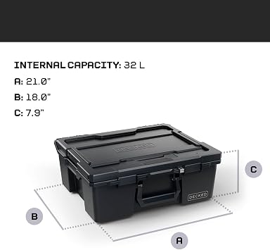DECKED Halfrack 32 L Protective Case with Dividers - Black