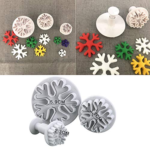 Sbyure Snowflake Cookie Cutter Set,5 Pcs Snowflake Shaped Stainless Steel Mold Cookie Cutter & 6Pcs Snowflake Plunger Decorating Fondant Embossing Tool For Christmas And Winter Holiday #TOP3