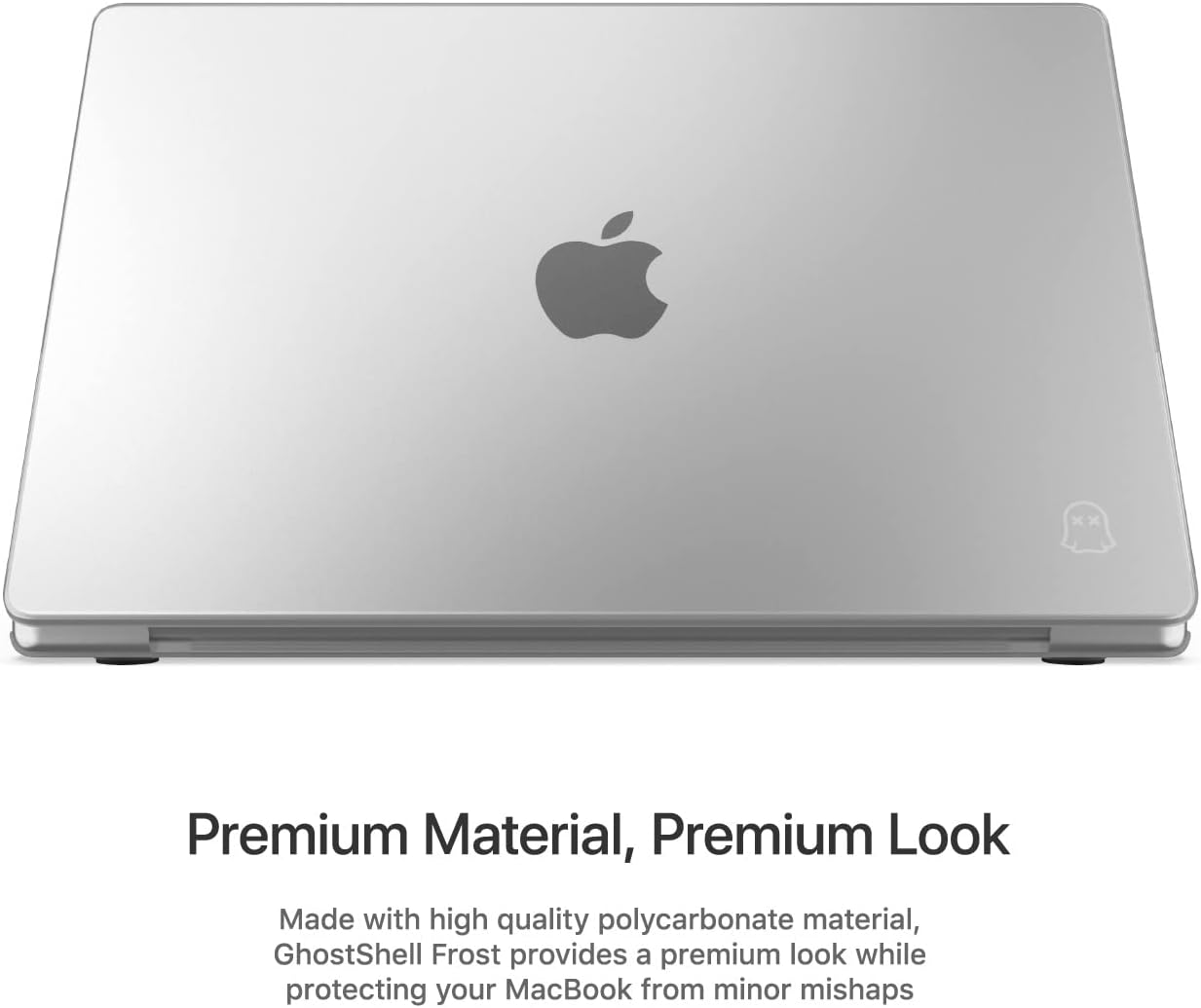 GhostShell Frost Premium Hardshell Case with Scratch-Resistant Textured Matte Finish (No Sticky Rubber Coating), Compatible with MacBook Air 13" 2025 2024 2022 M4/M3/M2, Clear
