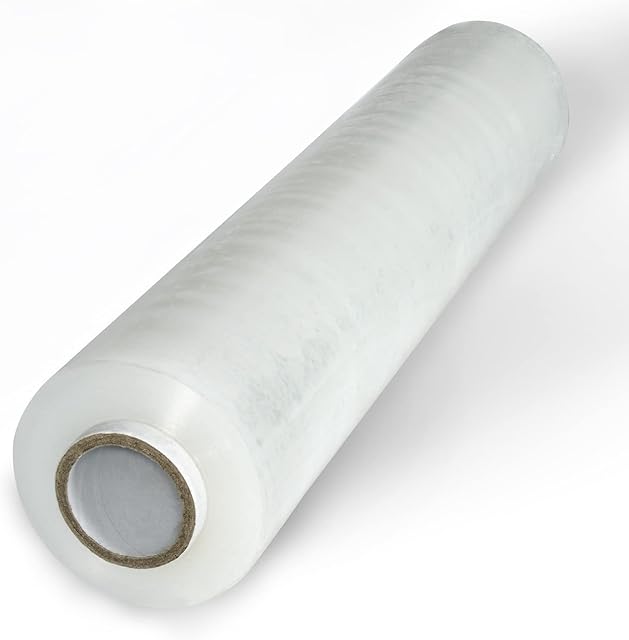 Pallet Stretch Plastic Shrink Wrap Cling Film 400mm×325m (1Roll) 1.7KG-Heavy Duty Strong Clear Packaging for Industrial,House Moving,Furniture,Luggage,Packing,Wrapping,Storage,Water Moisture Proof