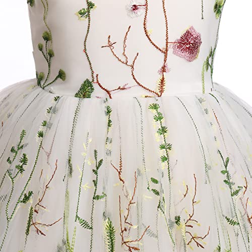 Vestido de damita de honor sin mangas en tul bordado para comunión 4