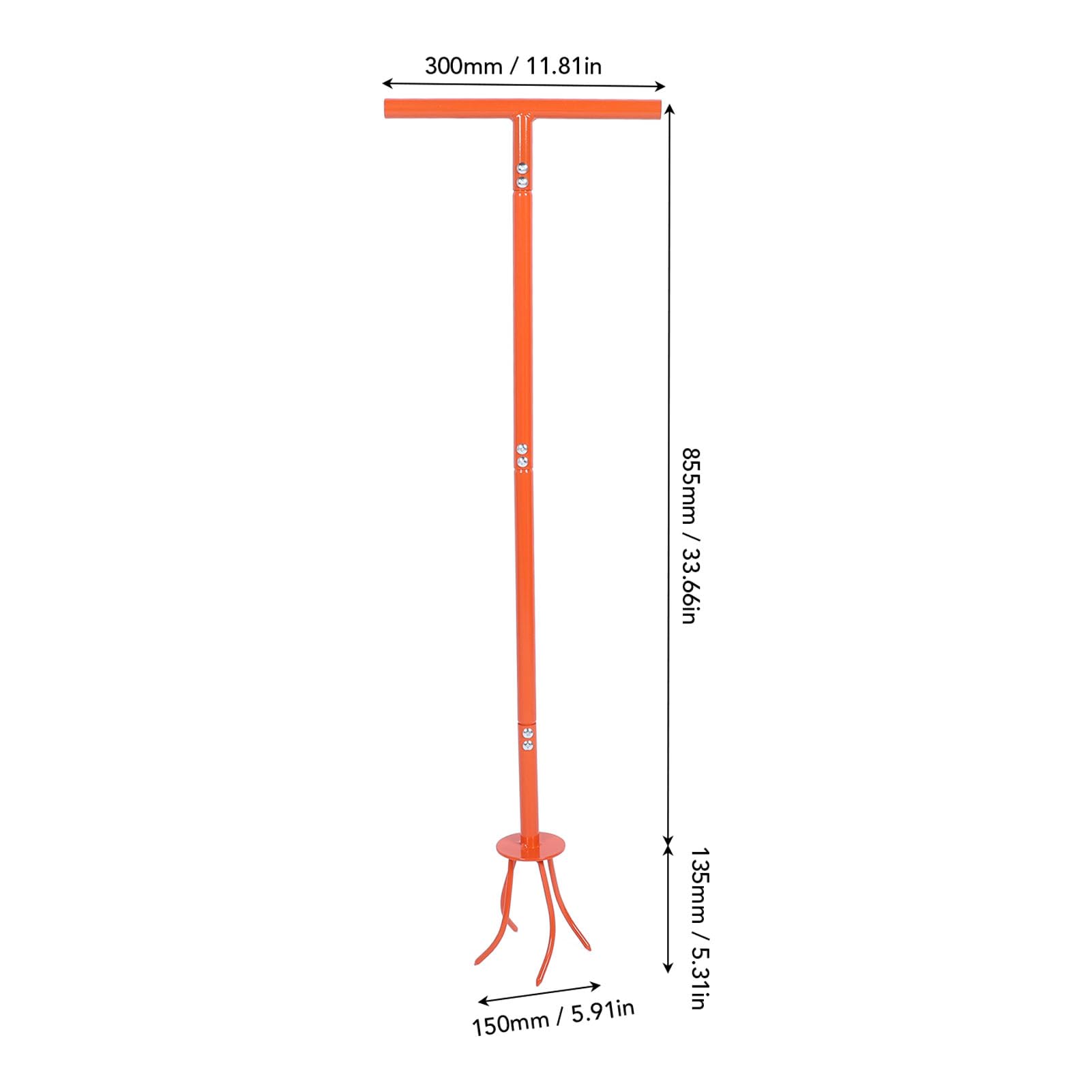 Yuecoom Manual Twist Tiller, Stainless Steel Garden Claw Cultivator Hand Soil Tiller for Flower Bed Vegetable Field Orange