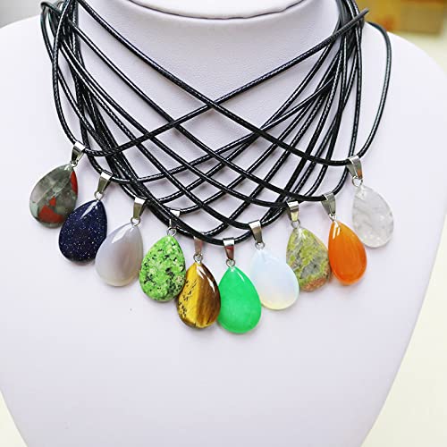 Teardrop Water Drop Opal Rock Natural Quartz Crystal Healing Chakra Stone Pendant Necklace Jewellery,Opal2