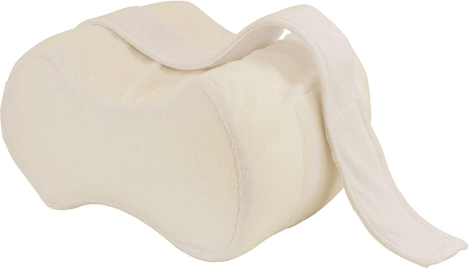 Therapist's Choice® Orthopedic Knee Pillow for Sciatica Relief, Back Pain, Leg Pain, Pregnancy, Hip and Joint Pain - Memory Foam Wedge Contour with Positioning Strap