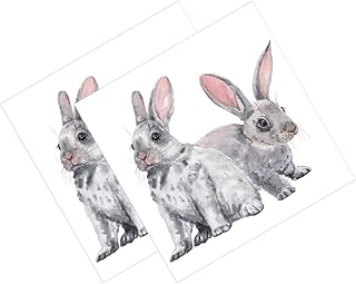 DECHOUS 2 folhas de adesivos de parede de coelhinho papel de parede de animal adesivo de parede removível de desenho animado 3D vinil papel de parede decoração de coelho da páscoa adesivos de parede faça você mesmo