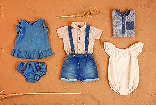 Conjunto Infantil Bata e Calcinha em Jeans bebê-meninas Up Baby, Azul, M, 6-9 Meses