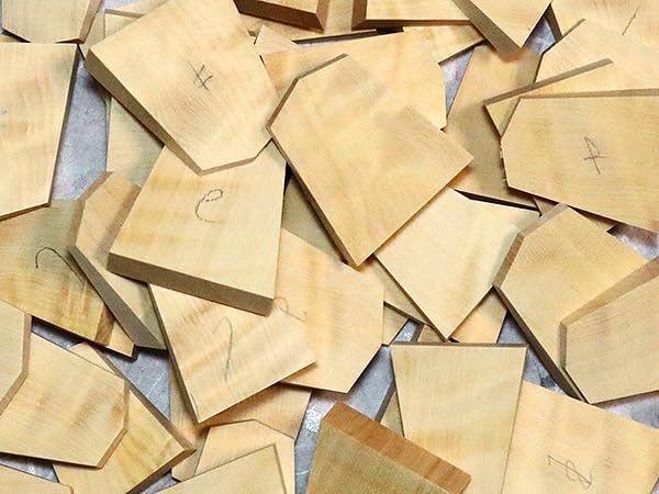 駒木地島黄楊・天然木／虎斑系・杢（大振り）-02-E ○駒木地○島