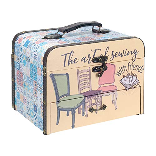 Caja Costura Decorativa con Set de Costura de Madera