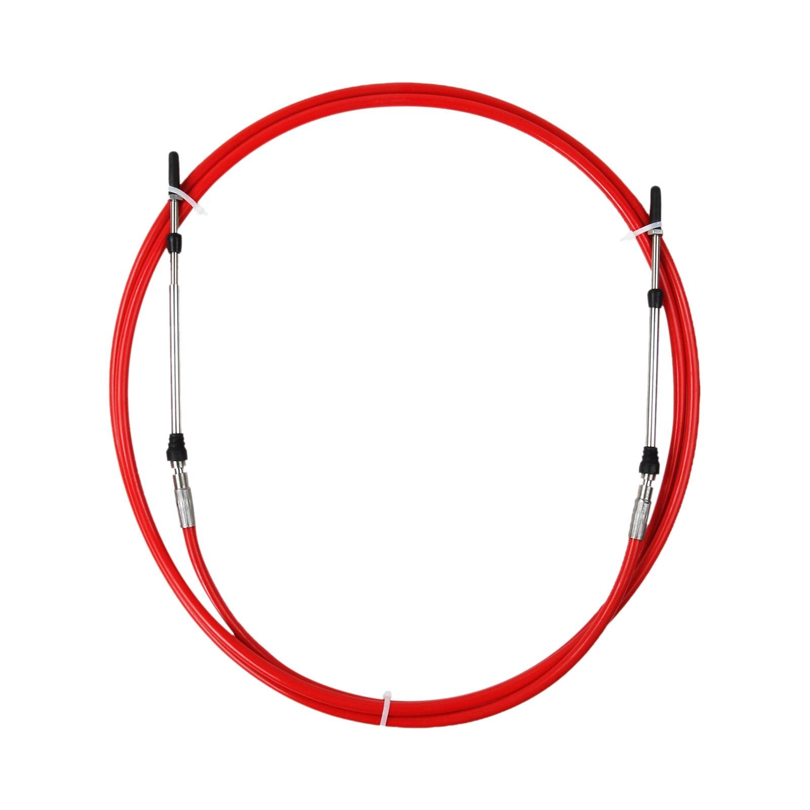 Cavo di Comando Dell'acceleratore per Motore di Imbarcazioni in Acciaio Inossidabile, Rosso, 11 FT