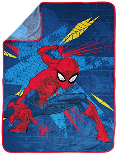 Spiderman Throw Blanket for Kids - 46 x 60 inches, Soft Fleece - Official Marvel Product