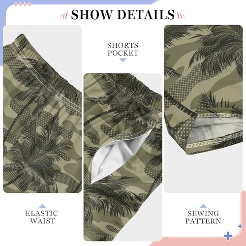 Boys' Pants Camouflage Thropical Palm Leaf Long Bottoms Jogger Pants Elastic Waist Trousers with Pockets S-XL 6