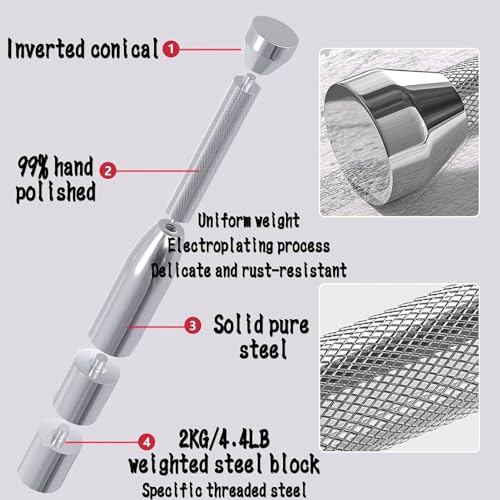 Steel Mace - Mazza indiana regolabile per esercizi muscolari e condizionamento per fitness, stretching e riabilitazione delle spalle, perfetto per casa palestra e ufficio