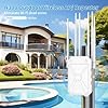 N300 Repeteur WiFi Puissant Exterieur avec 6 Intégrées, Amplificateur WiFi Exterieur Longue Portée, IP67 RéSistant Aux IntempéRies, WPA/WPA2, Passif PoE, Port Ethernet, Convient pour La Cour, Jardin
