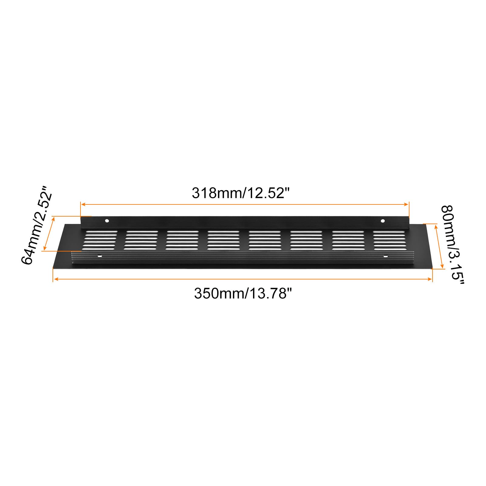 uxcell 1pcs Rectangle Ventilation Grille Aluminum Alloy Mesh Air Vent Cover Louvered Ventilation Cover for Cabinet Wardrobe Shoe Cabinet Closet 350x80mm / 13.78"x3.15" - Image 2