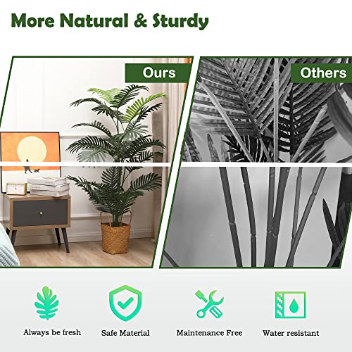 Betterhood 2 Pack Artificial Palm Tree, 5.2 Feet Tall Fake Trees With 20 Trunks, Potted Faux Plant For Indoor Outdoor, Modern Decor For Home, Office, Housewarming Gift #TOP2