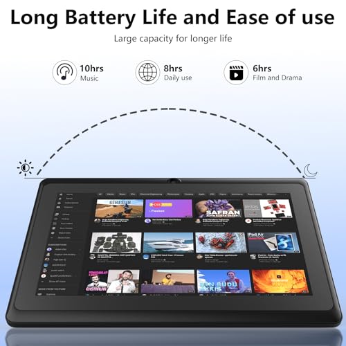 Tablet 7 inch Android 12 Tablets, 4GB RAM 32GB ROM 1TB Expand, Quad-Core Processor Tablet PC, WiFi, Bluetooth, 3000mAh Battery, 1024 x 600 HD IPS Touch Screen, 2MP+5MP Dual Camera, GMS Certified - Image 7