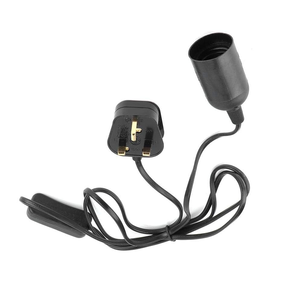 Cyrank Reptile Heat Lamp Bulb Holder, Reptile Heat Lampshade for E27 Lamp Holder Deep Dome Clamp Lamp with Adjustable Switch for Pet Habitat Heat Light Bulb - UK Plug 220V