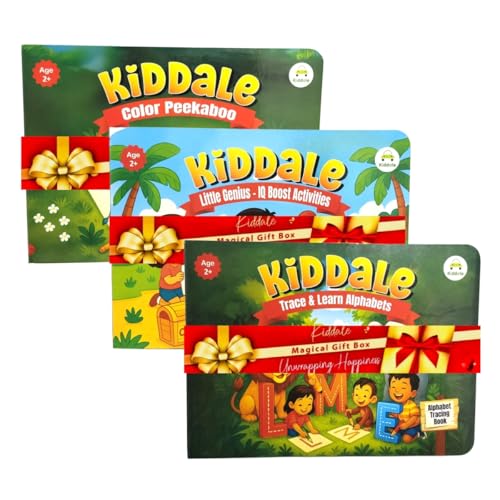 Image of Kiddale Early Learning Pack - 3 Non-Sound Books for Toddlers: Alphabet Tracing, Color Peekaboo & 16 Brain-Boosting Activities