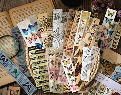 Yoneykes Vintage Stickers Scrapbooking Supplies, 160 Pcs Aesthetic For Journaling, Planner And Accessories,Journals Cute Retro Stationary Red, Yellow, Blue,Beige, Brown, White Vintagestickery21231 #TOP2