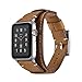 CooBES Compatible with Apple Watch Band 42mm(Series 10) 41mm 40mm 38mm,Genuine Leather Compatible iWatch Bracelet Wristband Crazy Horse Cuff Strap Compatible iWatch Series 10/9/8/7/6/5/4/3/2/1 (Brown)