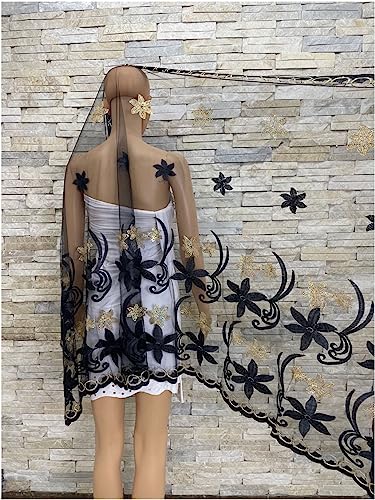 Sequins Embroidered Muslim Women's Big Scarf Hijab Turban African Headscarf Islamic Prayer Daily Shawls3