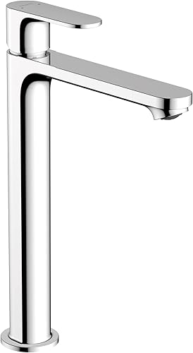 Hansgrohe Rebris S 72524001 - Grifo de lavabo de baño contemporáneo con 1 manija y 1 orificio de 12 pulgadas de alto, cromado, 72524001