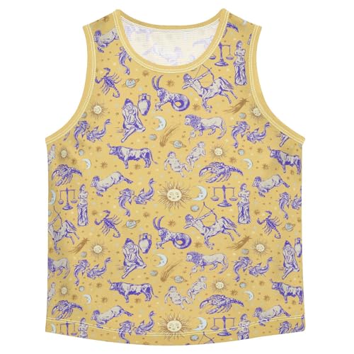 Baby Boys Sleeveless Tank Top Yellow Constellation Toddler Athletic Vest 3-10T