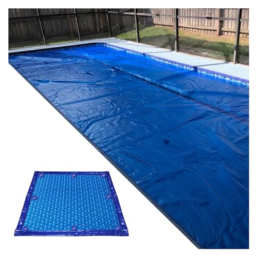Cubierta de Seguridad para Piscina, Cubierta Rectangular Premium para Piscina, 16 Mantas solares Azules para Piscinas elevadas o enterradas, retiene el Calor, se Adapta a Piscinas de 2,5 x 9