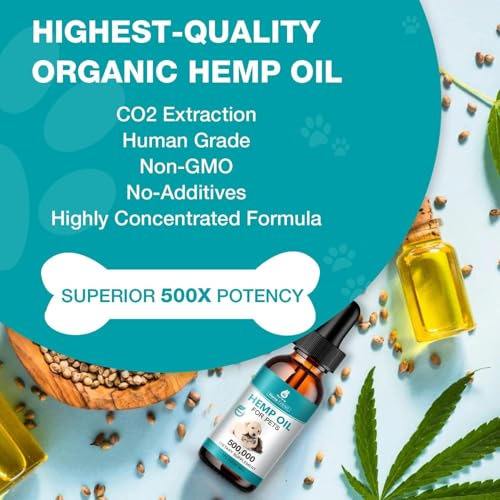 Image of 2 Packs Pet Hemp Oil for Dogs and Cats- Anxiety, Stress Pain Holistic Inflammation Relief - for Joint Hip Аrthritis, Calming Oil Drop, Organic Pets Treats