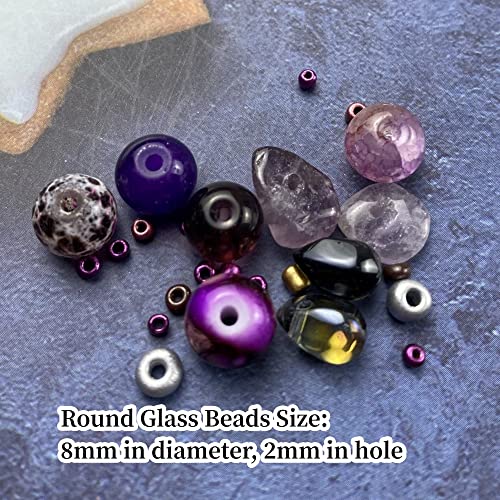 Assorted Glass Resin Beads Cracked Gravel Millet Beads Multi Size Colors Smooth Spacer Beads For Bracelets Necklace Earring Diy Jewelry Making Craft (Deep Purple Series) #TOP2