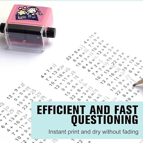Image of Blackburn Math Roller Stamp for Addition Subtraction Multiplication Division, Roller Number Teaching Practice Math Stamp Roller Digital Teaching Stamp, Math Practice Number Rolling Stamp
