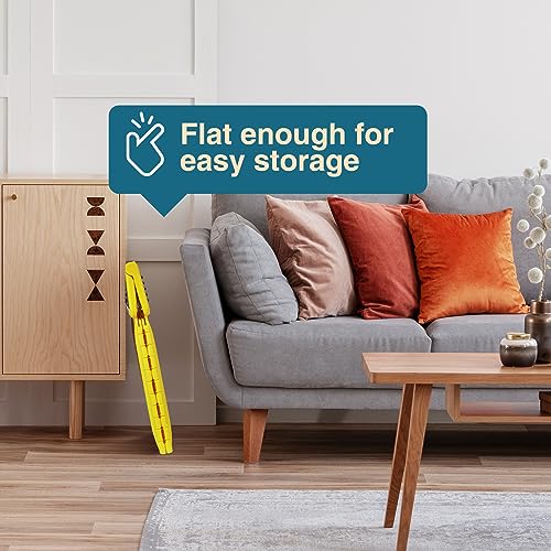 Image of Flottian 13 inch Folding Step Stool for Adults and Kids Holds Up to 300 lbs,Non-Slip Folding Stools with Handle, Compact Plastic Foldable Step Stool for Bathroom,Bedroom, Kitchen,Bright Yellow,1PC