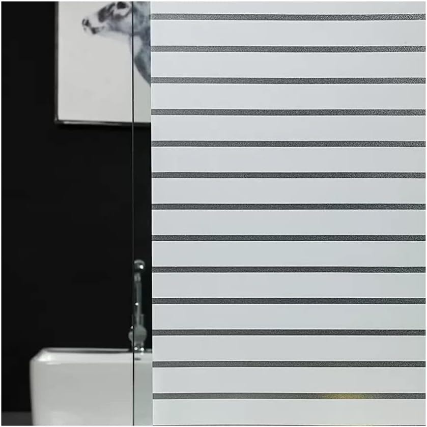 Window Privacy Film Window Film Window Privacy Film Glue-free Glass Sticker Peep-proof Office Stripe Film Bathroom Door Balcony Kitchen Window Decoration Blackout Window Film Window Films(B,40*100 cm)