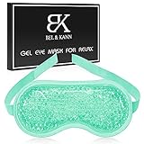 Cold Gel Eye Mask - Gel Bead Sleep Ice Pack - Hot Cold Therapy Compress - Cooling Face Pads - Cool Dark Circles Eyes Masks - Puffy Sleeping Relief Packs - Reusable Spa Relaxing Facial Eyemask