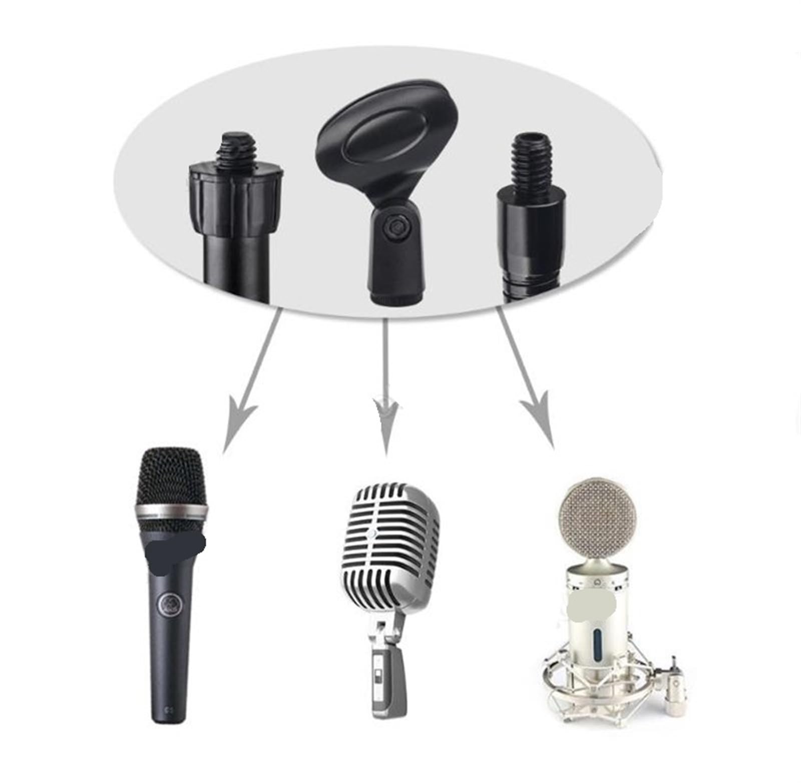 Supporto Per Microfono Clip for supporto for microfono Supporto for for cantante retrattile con base a disco verticale portatile da palco