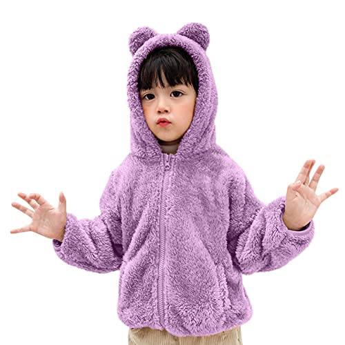Mousmile Toddler Baby Fleece Lined Jacket With Cute Ear Hood,Panda Print Sherpa Warm Coat Kids Cozy Outwear #TOP3