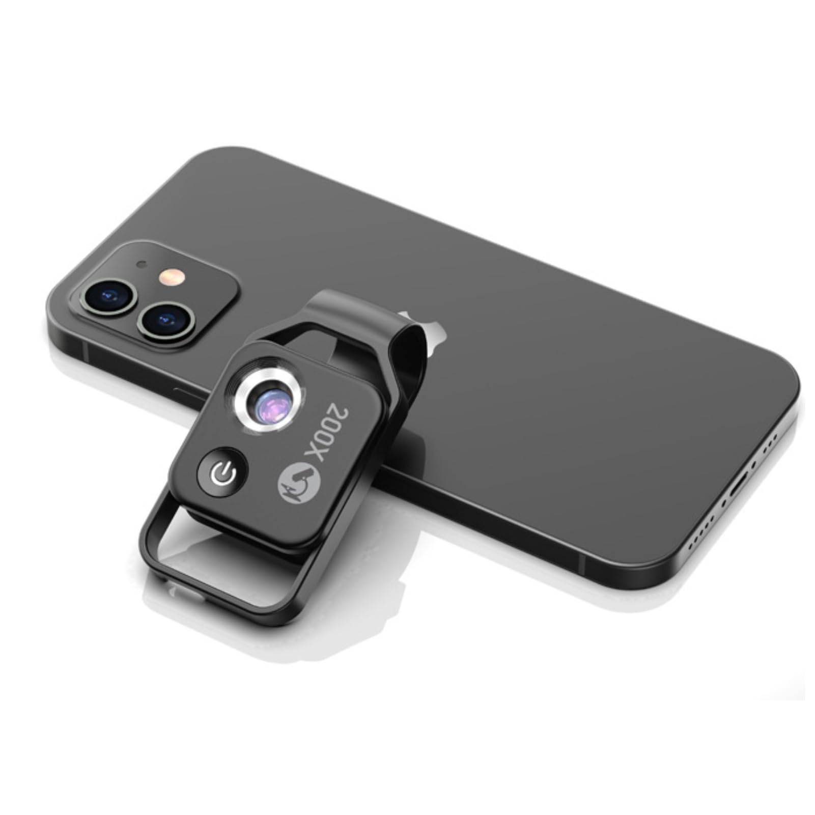 Yunseity 200X Telefonmikroskop, Taschenmikrofon, Kameraobjektivbefestigung mit Universalclip, CPL-Objektiv Eingebettet, für, Android 99% Smartphones(Schwarz)