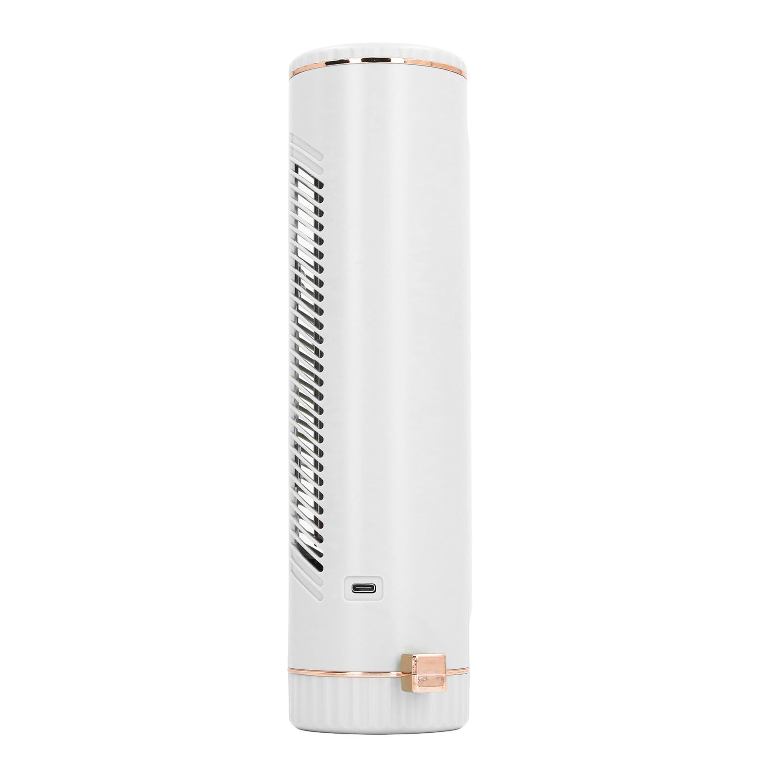 Ventilatore a torre oscillante per camera da letto, scrivania, senza pale, 3 velocità, silenzioso, ricaricabile, per camera da letto, ufficio, esterno (bianco)