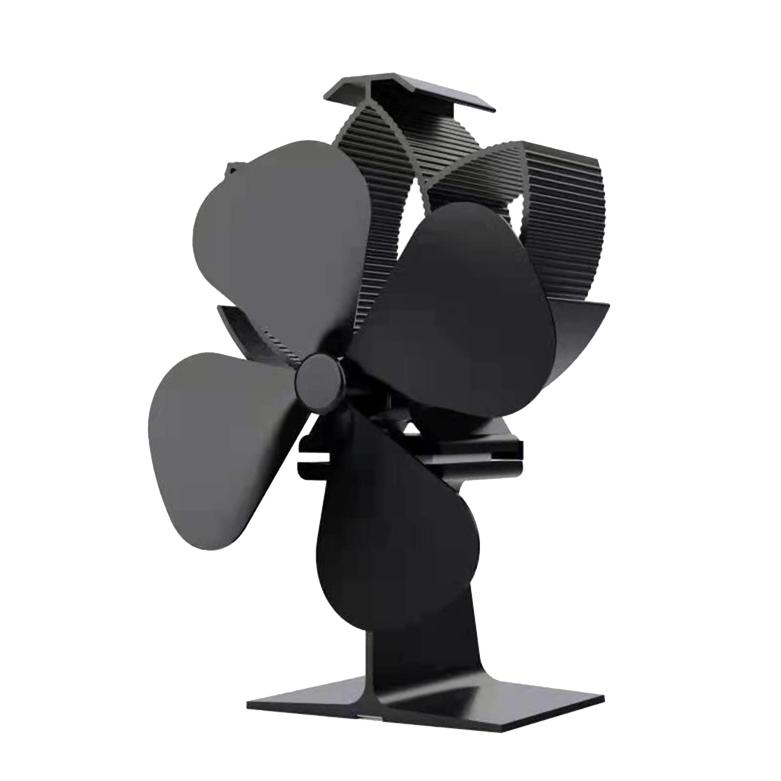 Fdit Ventilatore per Camino, Ventola per Stufa a Risparmio Energetico con 4 | Struttura in Allumina, per Stufe a Legna 50-350°C, Silenzioso Sotto 25 DB