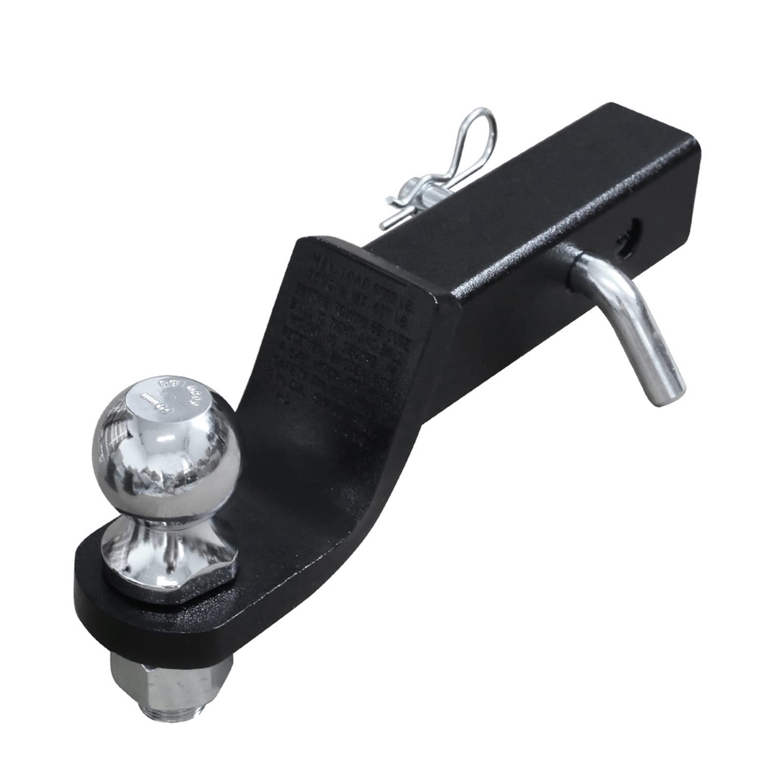 Anhängerkupplung, 2-Zoll-Anhängerzunge-Kugelhalterung mit Schleppkugel und Hitch Empfänger Pin Bolzen auf LKW Anhänger Teile Auto Camper Zubehör Wohnwagen(Set With 50mm Ball)